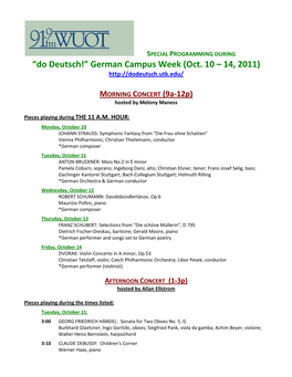 “Do Deutsch!” German Campus Week (Oct. 10 – 14, 2011)