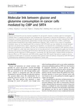 Molecular Link Between Glucose and Glutamine Consumption in Cancer