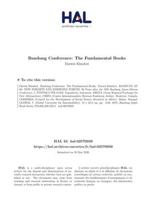 Bandung Conference: the Fundamental Books Darwis Khudori