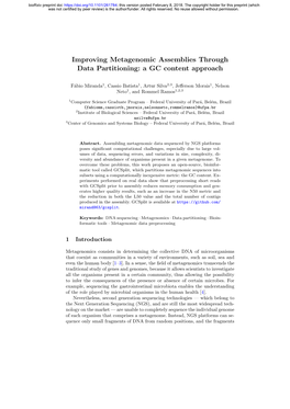 Improving Metagenomic Assemblies Through Data Partitioning: a GC Content Approach