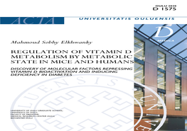 Regulation of Vitamin D Metabolism by Metabolic State in Mice and Humans