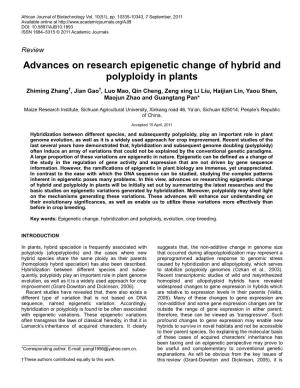 Advances on Research Epigenetic Change of Hybrid and Polyploidy in Plants