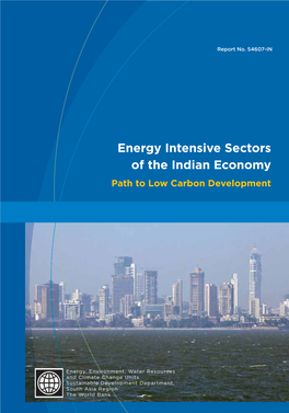 Energy Intensive Sectors of the Indian Economy Path to Low Carbon Development