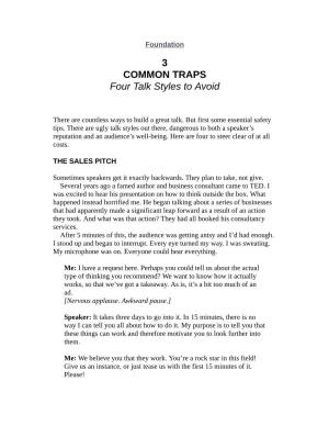 3 COMMON TRAPS Four Talk Styles to Avoid