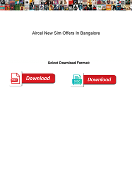 Aircel New Sim Offers in Bangalore