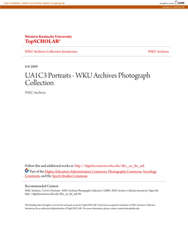 UA1C3 Portraits - WKU Archives Photograph Collection WKU Archives