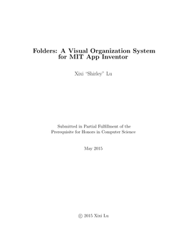 A Visual Organization System for MIT App Inventor