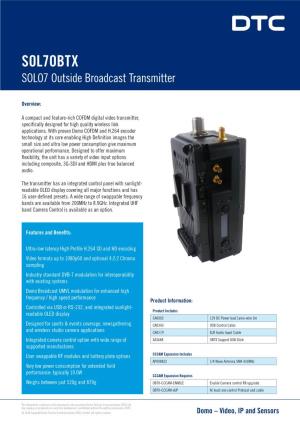 SOL7OBTX SOLO7 Outside Broadcast Transmitter