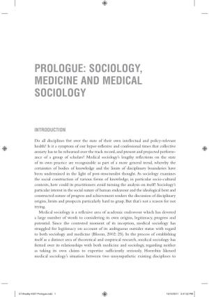 Sociology, Medicine and Medical Sociology