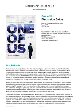 One of Us Discussion Guide