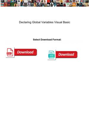 Declaring Global Variables Visual Basic
