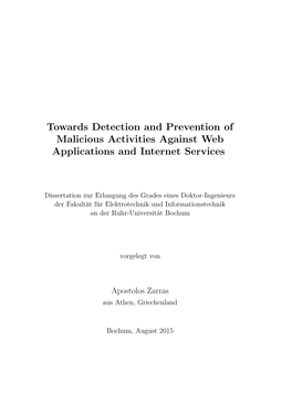 Towards Detection and Prevention of Malicious Activities Against Web Applications and Internet Services