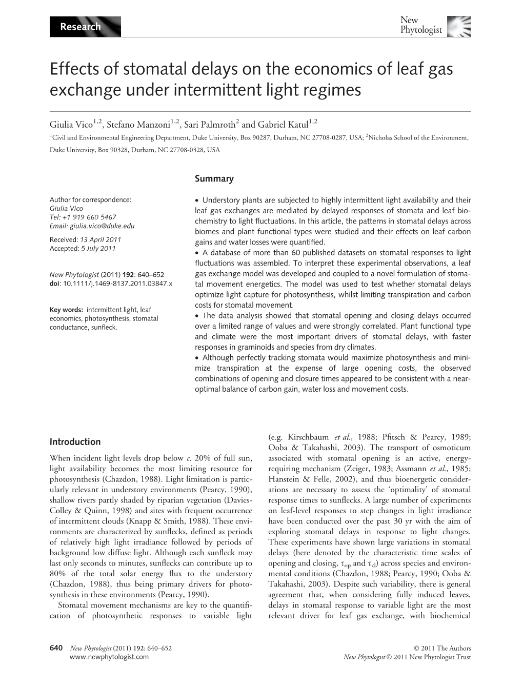 Effects of Stomatal Delays on the Economics of Leaf Gas Exchange Under Intermittent Light Regimes