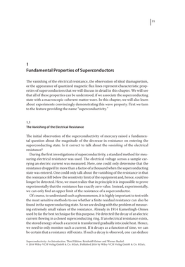 1 Fundamental Properties of Superconductors