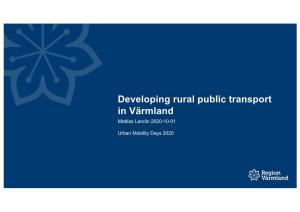 Developing Rural Public Transport in Värmland(Link Is External)