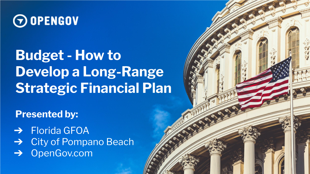 Budget - How to Develop a Long-Range Strategic Financial Plan