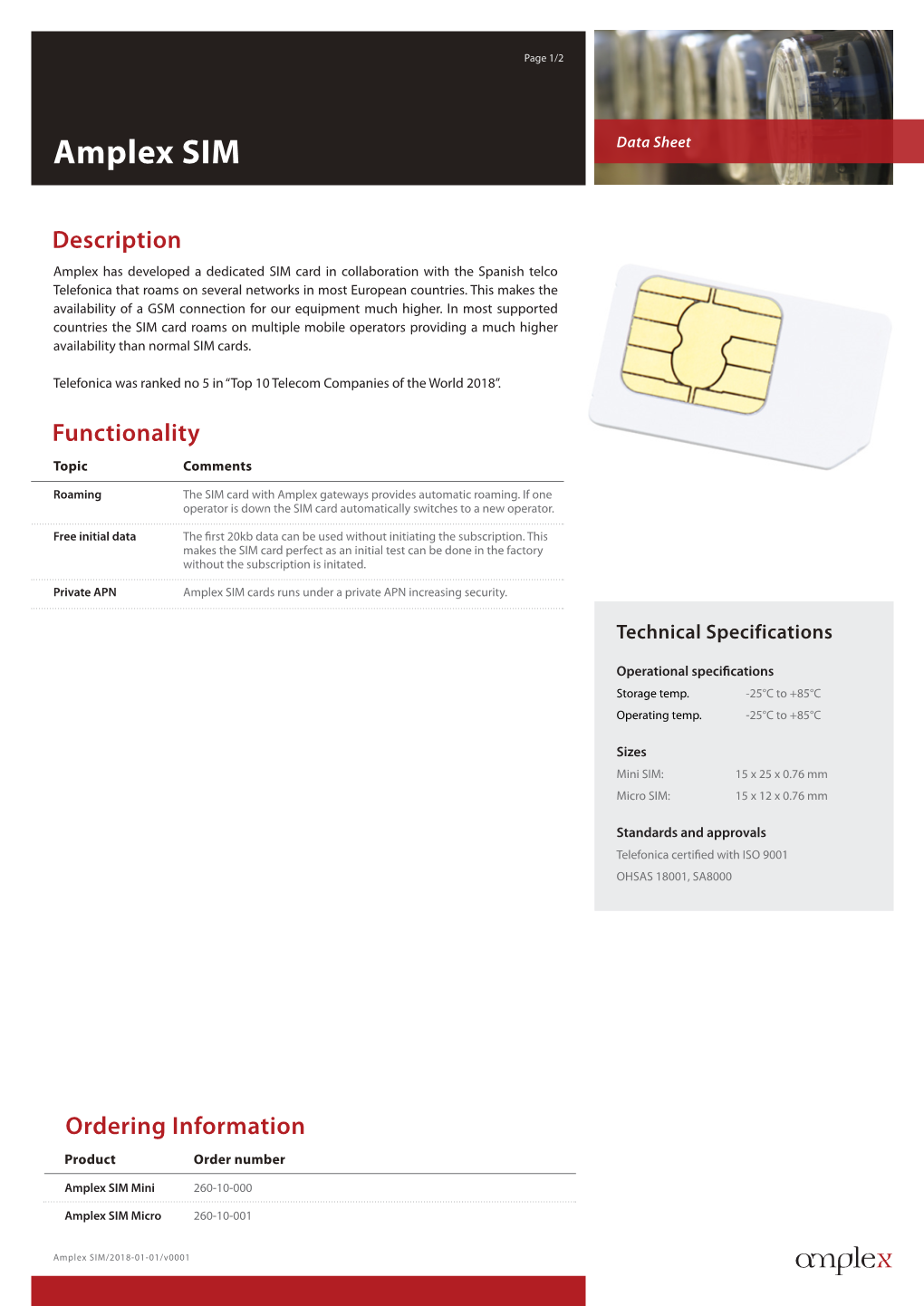 Amplex SIM Cards Runs Under a Private APN Increasing Security