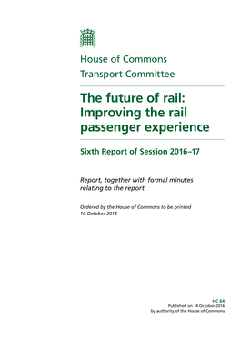 Improving the Rail Passenger Experience