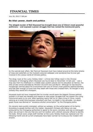 Bo Xilai: Power, Death and Politics
