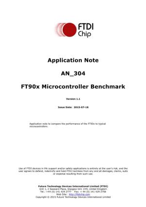 AN 304 FT900 Microcontroller Benchmark