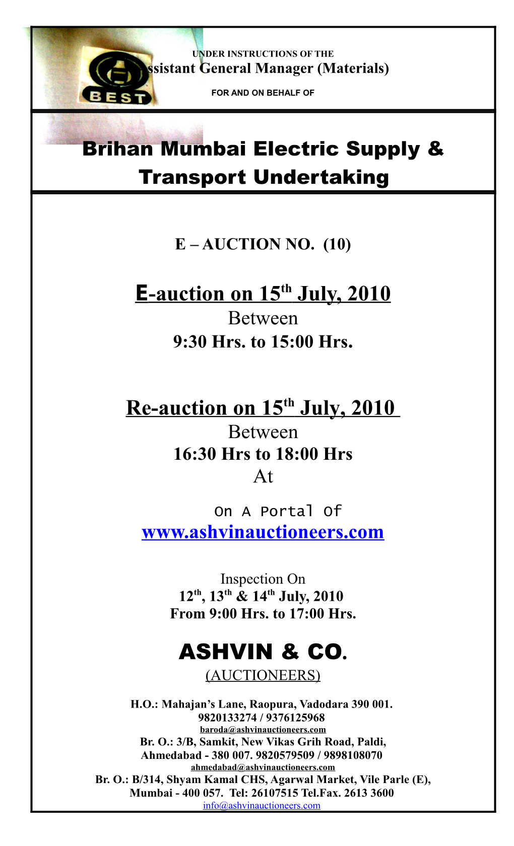 The Brihan Mumbai Electric Supply & Transport Undertaking