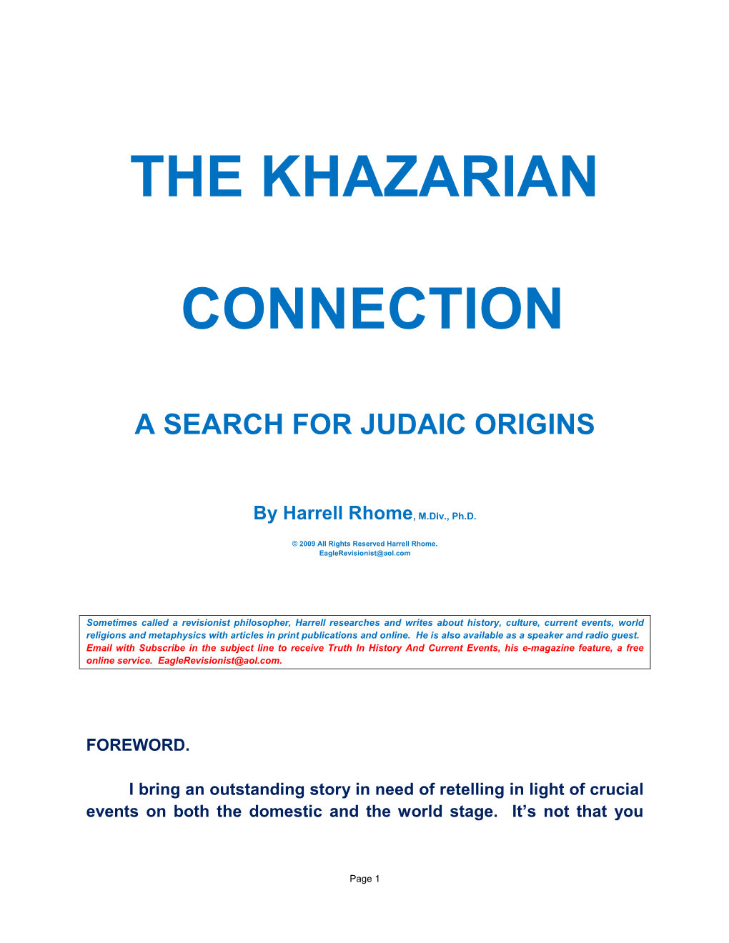 The Khazarian Connection