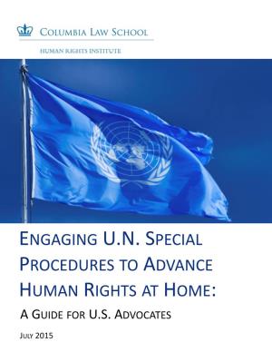 Engaging U.N. Special Procedures to Advance Human Rights at Home: a Guide for U.S