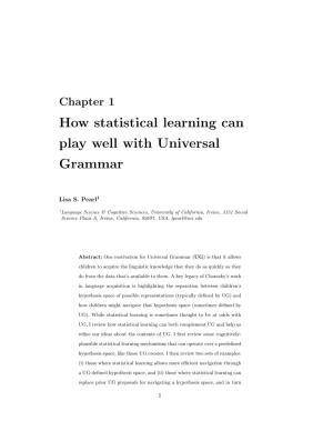 How Statistical Learning Can Play Well with Universal Grammar