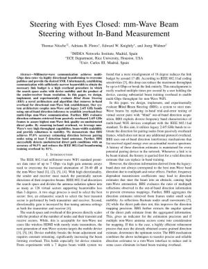 Mm-Wave Beam Steering Without In-Band Measurement