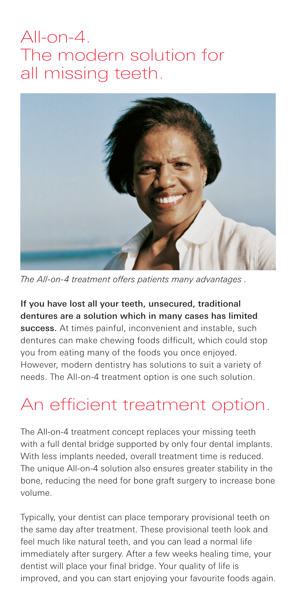 All-On-4. the Modern Solution for All Missing Teeth. an Efficient Treatment