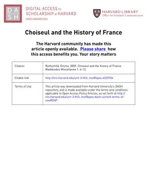 Choiseul and the History of France