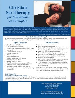 Christian Sex Therapy for Individuals and Couples