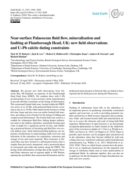 Near-Surface Palaeocene Fluid Flow