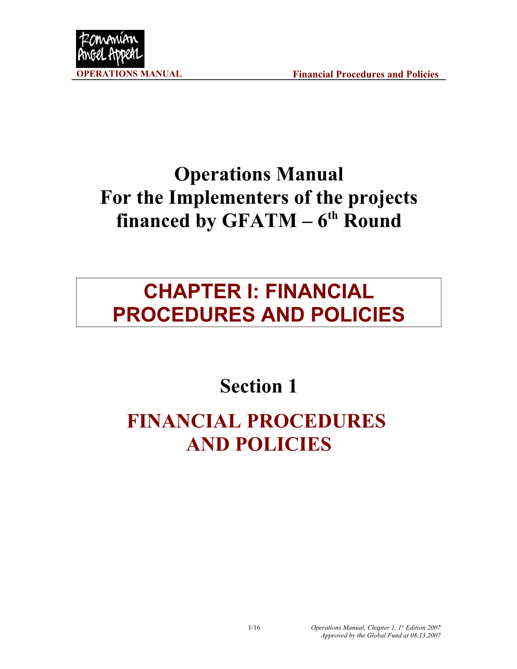Manual De Proceduri Si Politici Financiare Si Contabile