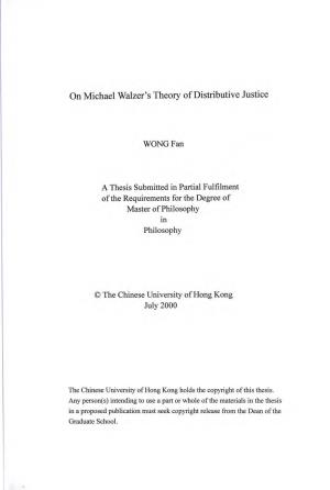 On Michael Walzer's Theory of Distributive Justice