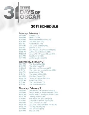 2011 Schedule
