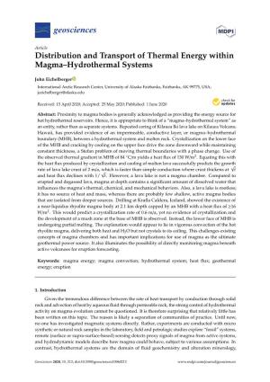Distribution and Transport of Thermal Energy Within Magma–Hydrothermal Systems
