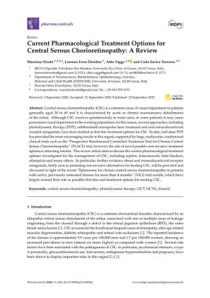 Current Pharmacological Treatment Options for Central Serous Chorioretinopathy: a Review