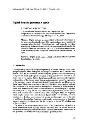 Digital Distance Geometry: a Survey