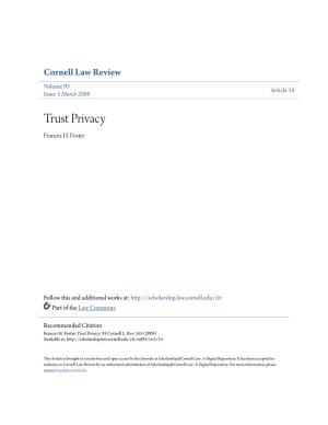 Trust Privacy Frances H