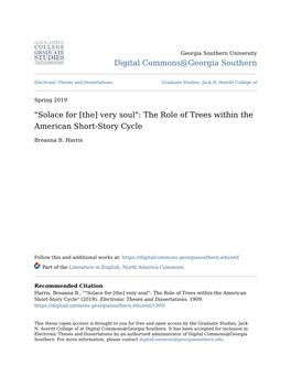 The Role of Trees Within the American Short-Story Cycle