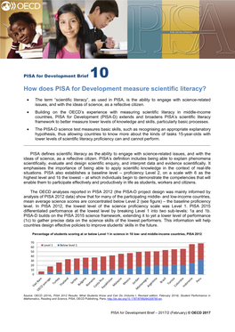 How Does PISA for Development Measure Scientific Literacy?