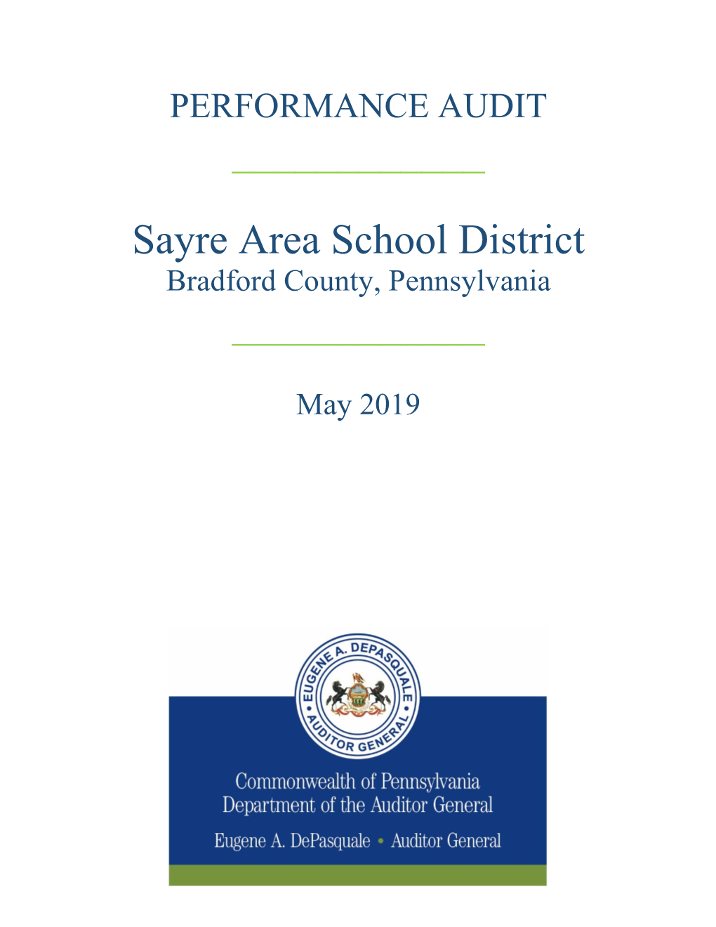 Sayre Area School District Bradford County, Pennsylvania ______