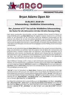 Bryan Adams Open Air