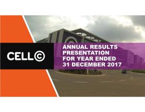 Annual Results Presentation for Year Ended 31 December 2017 Governance – Post the Re‐Capitalisation