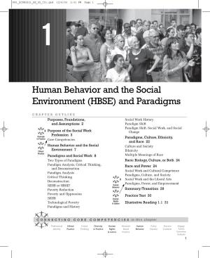Human Behavior and the Social Environment (HBSE) and Paradigms