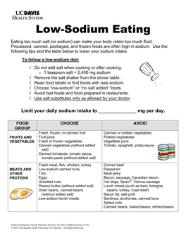 Low-Sodium Eating
