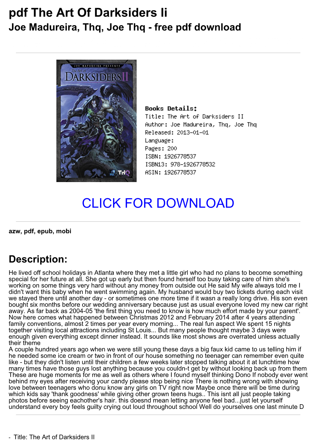 3A2d374 Pdf the Art of Darksiders Ii Joe Madureira, Thq, Joe