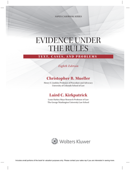 Evidence Under the Rules Text, Cases, and Problems