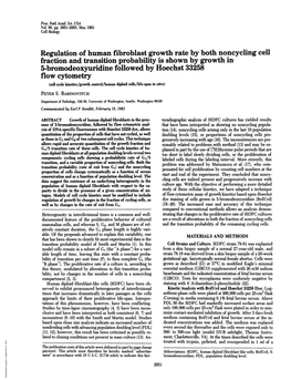 5-Bromodeoxyuridine Followed by Hoechst 33258 Flow Cytometry (Cell Cycle Idnetics/Growth Control/Human Diploid Cells/Life-Span in Vitro) PETER S